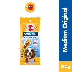 PEDIGREE Dentastix Dog Treats - Weekly Treats for Medium Dogs (12-Pack), 180g. Treats for Adults