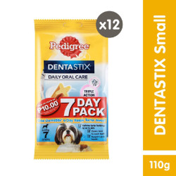 PEDIGREE Dentastix Dog Treats - Weekly Treats for Small Dogs (12-Pack), 110g. Treats for Adult Dogs