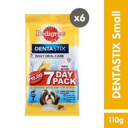 PEDIGREE Dentastix Dog Treats - Weekly Treats for Small Dogs (6-Pack), 110g. Treats for Adult Dogs